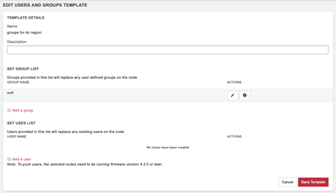 Image of Lighthouse UI showing how to modify user and group templates - 2